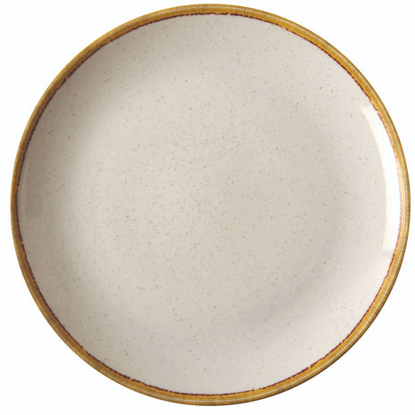 Shallow Beige Porcelain Plate 20 cm