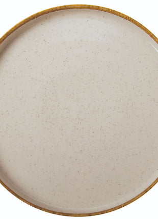 Flat Beige Porcelain Plate 21 cm