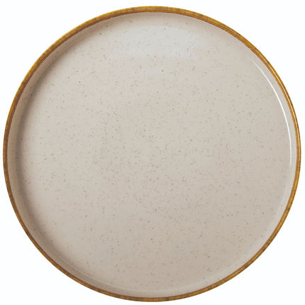 Flat Beige Porcelain Plate 21 cm