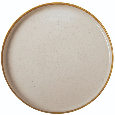 Flat Beige Porcelain Plate 21 cm