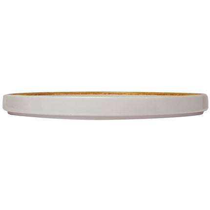 Flat Beige Porcelain Plate 21 cm