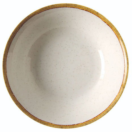 Beige Porcelain Salad Bowl 23 cm