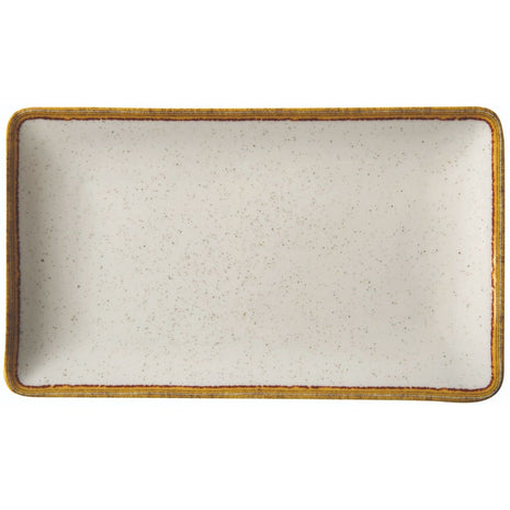 Rectangular Beige Porcelain Plate | 21 x 10.5 cm