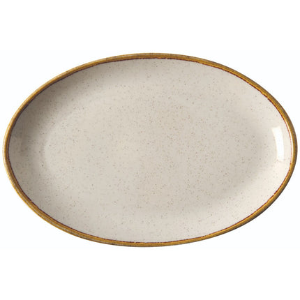 Oval Beige Porcelain Plate | 26 x 16 cm