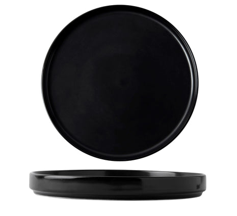 Flat Black Porcelain Plate 21 cm