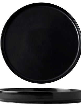 Flat Black Porcelain Plate 27 cm