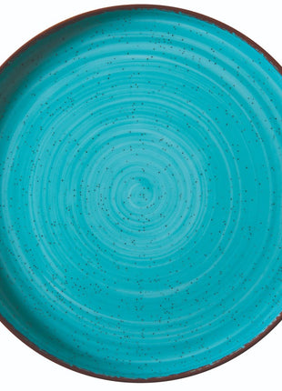 Flat Turquoise Porcelain Plate 21 cm