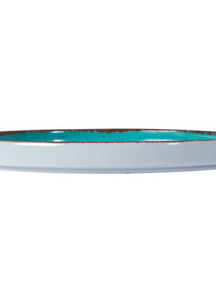 Flat Turquoise Porcelain Plate 21 cm