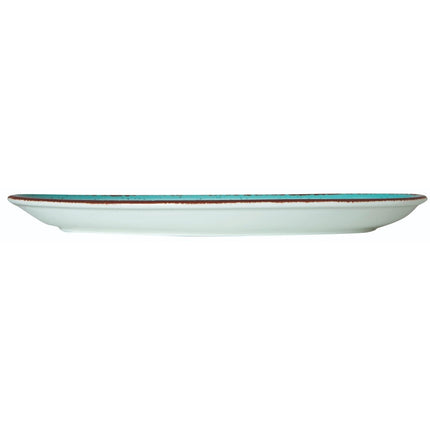 Oval Turquoise Porcelain Plate | 36 x 24.5 cm