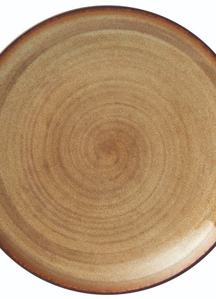 Shallow Brown Porcelain Plate 20 cm