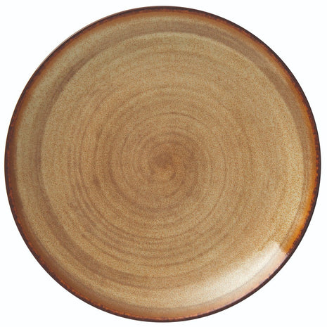 Shallow Brown Porcelain Plate 20 cm