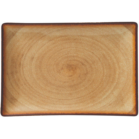 Rectangular Brown Porcelain Plate | 21 x 10.5 cm