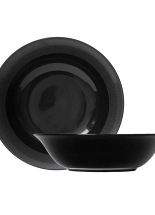 Black Porcelain Salad Bowl 23 cm