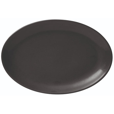 Oval Black Porcelain Plate | 26 x 16 cm