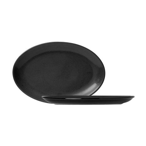 Oval Black Porcelain Plate | 36 x 24.5 cm