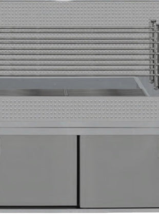 Inox table grill with sliding doors