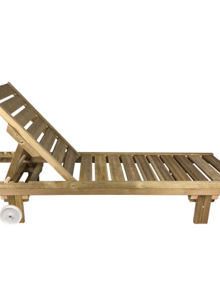 Soaking wooden Sunbed with wheels 200 x 68 cm