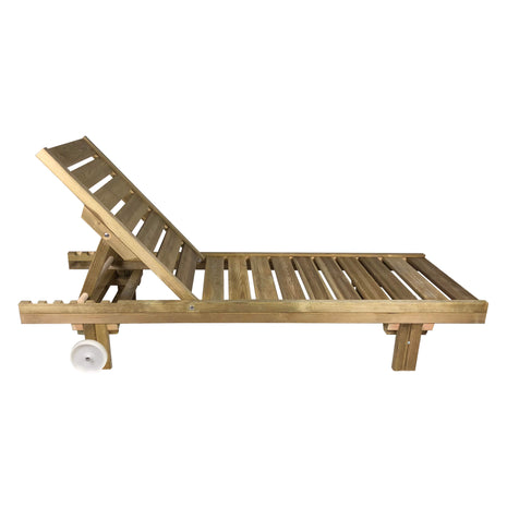 Soaking wooden Sunbed with wheels 200 x 68 cm