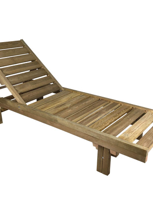 Soaking wooden Sunbed with wheels 200 x 68 cm