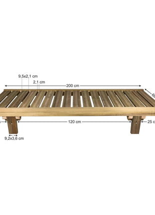 Sunbed Wooden Soaking Economical 200 x 62 cm