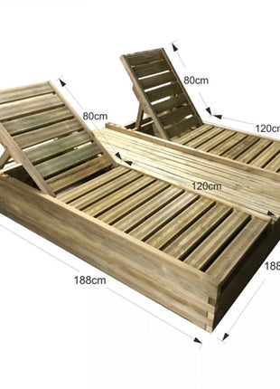 Heavy Type Impregnation Wooden Bed 188 x 188 cm