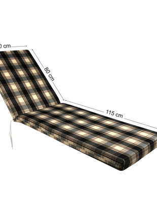 Sunbed Mattress Fabric in Checkered Brown Color