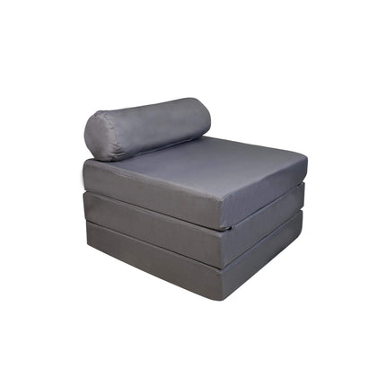 Pouf Three-Sided Stool - Lounger Gray Fabric