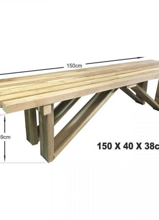 Bench Without Back Three Seater Impregnated