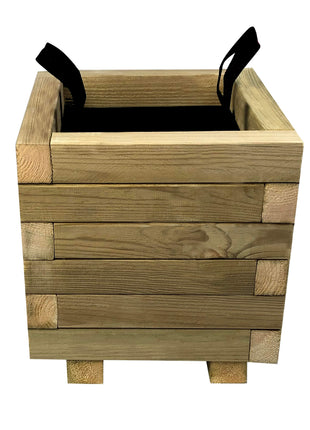 Square Wooden Pot | 30 x 30 x 32 cm