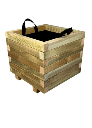 Square Wooden Pot | 40 x 40 x 36 cm