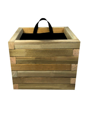 Square Wooden Pot | 40 x 40 x 36 cm