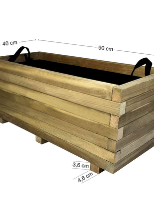 Παραλληλόγραμμη Ξύλινη Ζαρντινιέρα | 90 x 40 x 36 cm