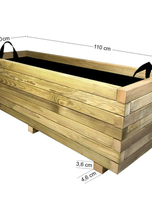 Παραλληλόγραμμη Ξύλινη Ζαρντινιέρα | 110 x 50 x 36 cm