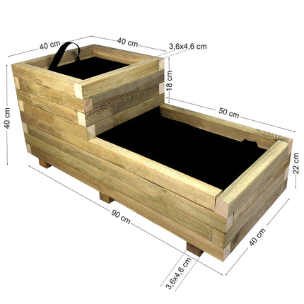 Two-level wooden hinge No. 2 | 90 x 40 x 40 cm