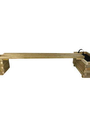 Bench Set with Flower Pots | 240 x 30 x 36 cm