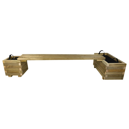 Bench Set with Flower Pots | 240 x 30 x 36 cm