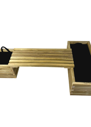 Bench Set with Flower Pots | 220 x 40 x 40 cm