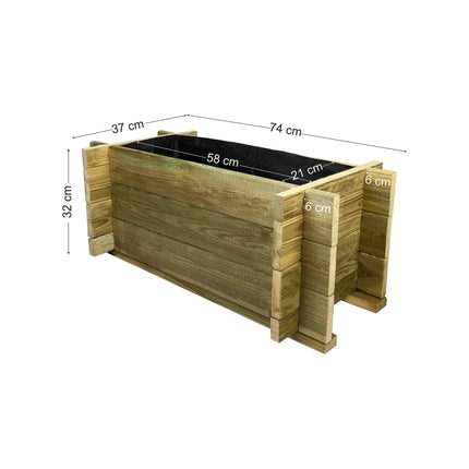 Economical Wooden Planter | 74 x 37 x 32 cm