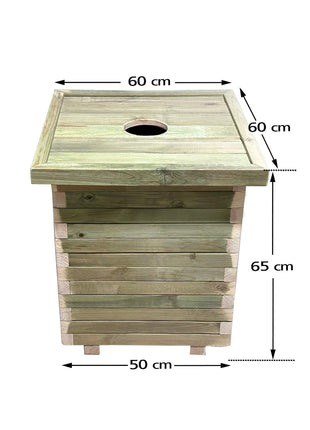 Τετράγωνος Κάδος Απορριμμάτων 160 Lt | 50 x 50 x 65 cm