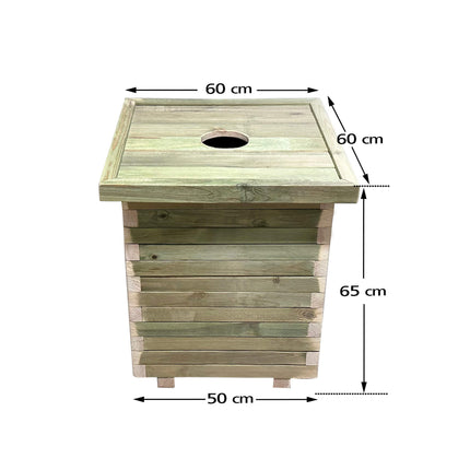 Τετράγωνος Κάδος Απορριμμάτων 160 Lt | 50 x 50 x 65 cm