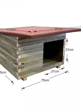Σπιτάκι Σκύλου Ξύλινο | 75 x 75 x 66 cm