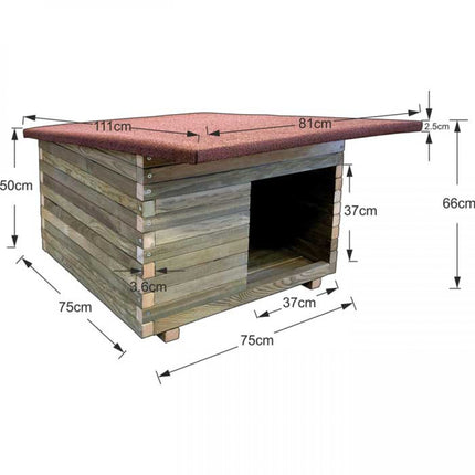 Σπιτάκι Σκύλου Ξύλινο | 75 x 75 x 66 cm