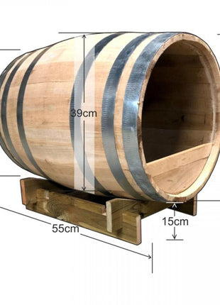 Σπιτάκι Σκύλου Ξύλινο από Βαρέλι | 55 x Φ36,5 cm