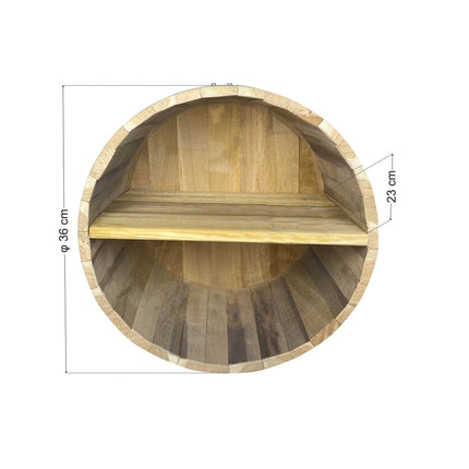 Barrel Shelf with 2 Partitions | Φ36 x 23 cm