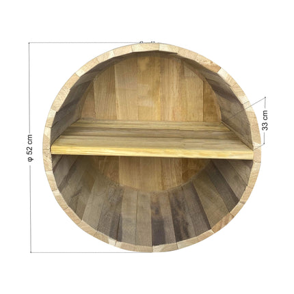 Ράφι από Βαρέλι με 2 Χωρίσματα | Φ52 x 33 cm