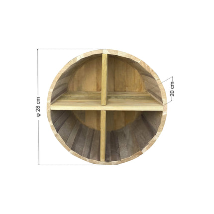 Barrel Shelf with 4 Dividers | Φ28 x 20 cm