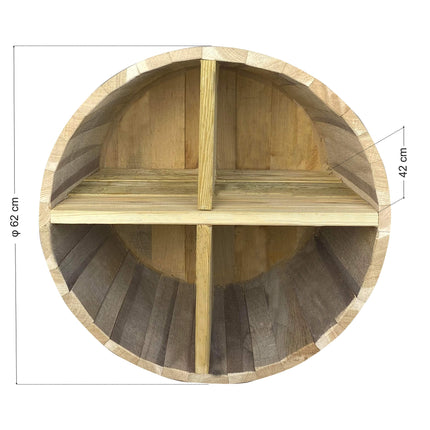 Barrel Shelf with 4 Dividers | Φ62 x 42 cm