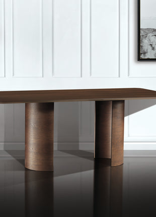 Dining Table Oak &amp; Plywood Curved | 180 x 100 cm 