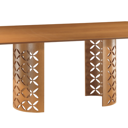 Dining Table Oak &amp; Plywood Curved | 180 x 100 cm 