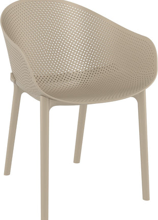 Beige Polypropylene Armchair | 54 x 60 x 81 cm